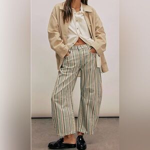 Loveimgs Women's Boyfriend Baggy Barrel Stripe Jeans Size Small (US 4-6) NWT